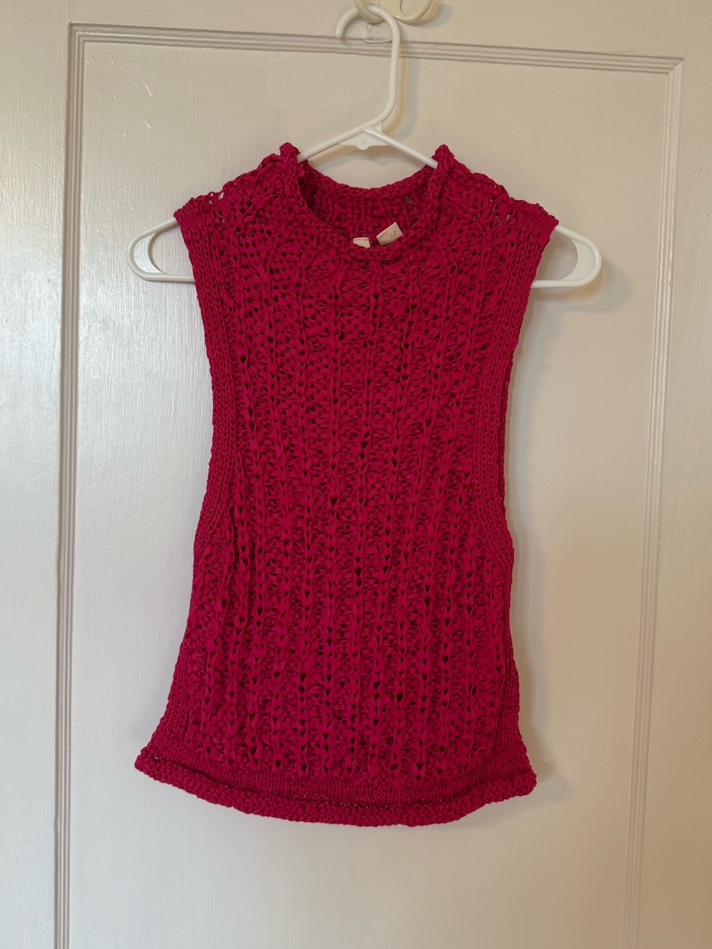 Moth Fuchsia Knit Mockneck Tank - Size XS